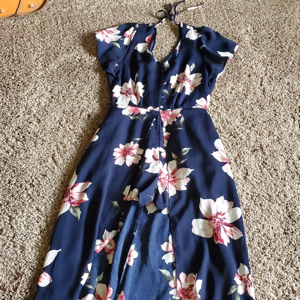 Floral print romper with maxi overlay small - Picture 1 of 3